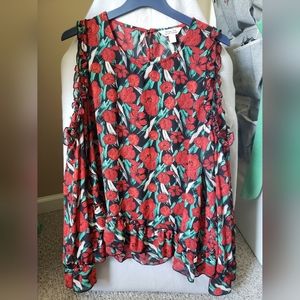 Cold Shoulder Longsleeve sheer blouse